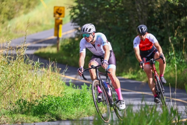 James cycling outdoors